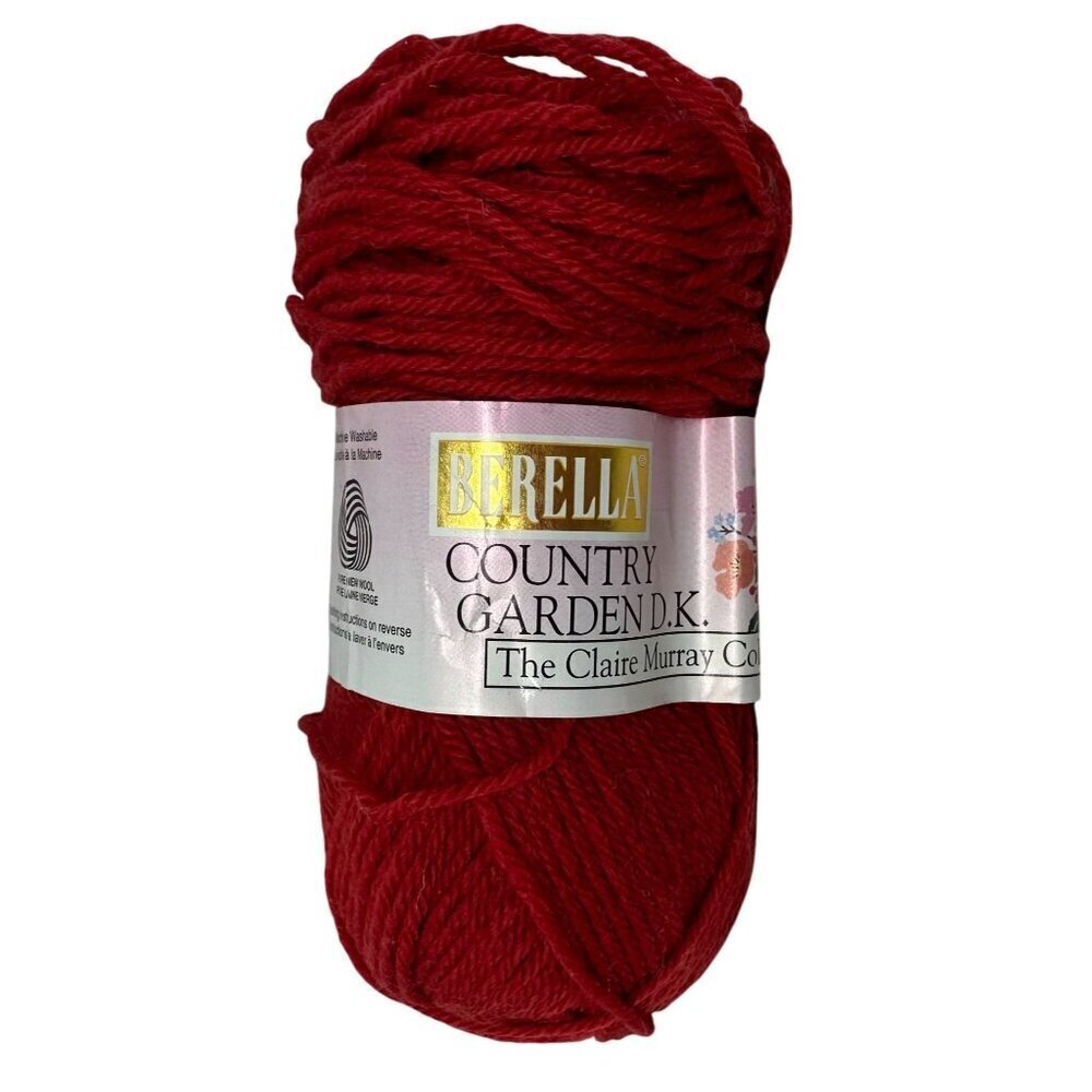 Berella Country Garden DK Yarn Brick Red Superwash Merino Wool 50g Skein Knittin